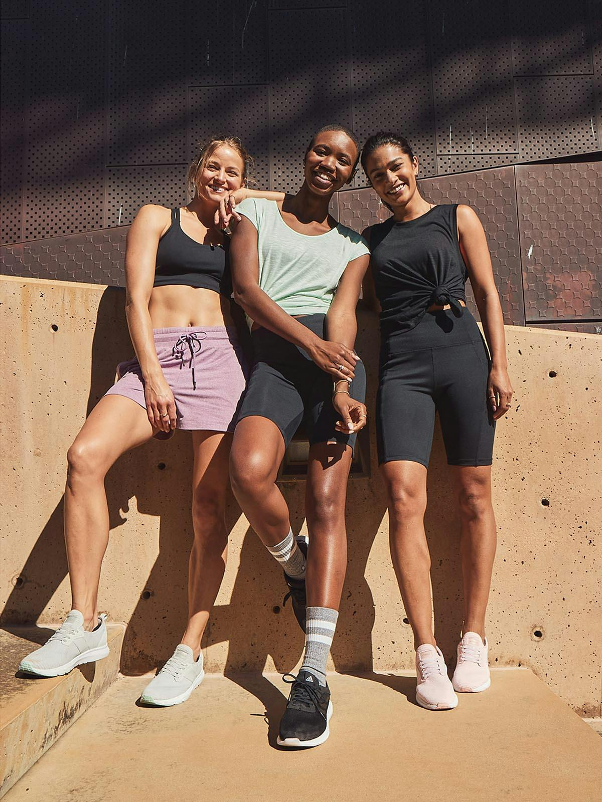 Group of Smiling Woman Wearing Stylish Athleisure From Freely