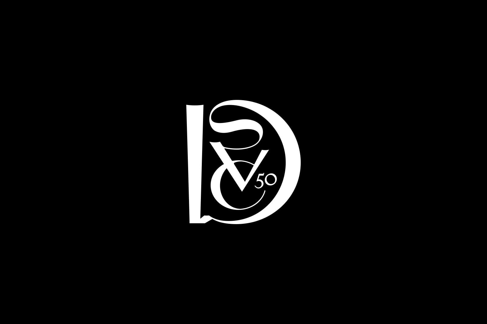 White DSVC 50 logo on a black background
