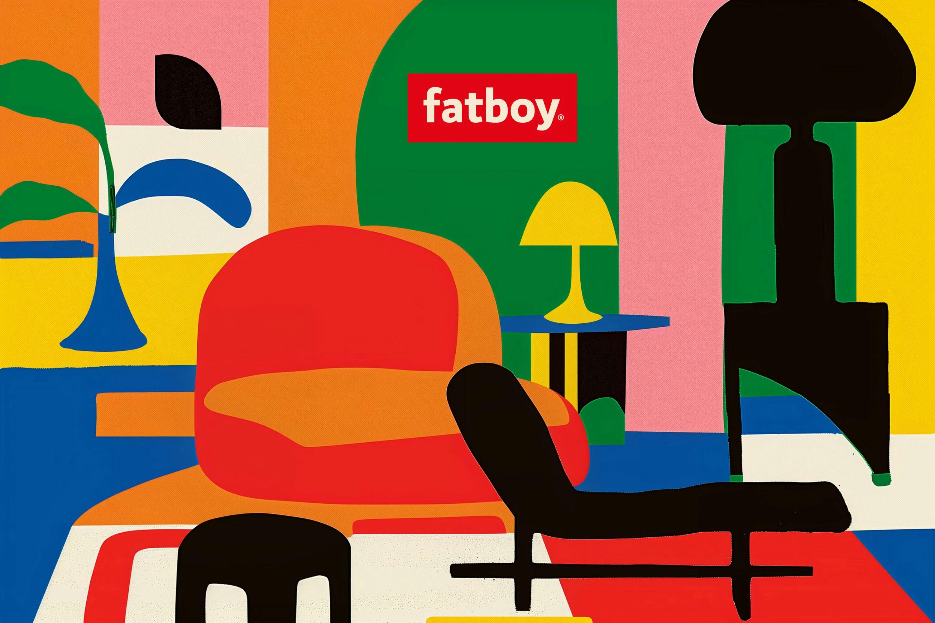 Artistic image of furniture with the Fatboy logo