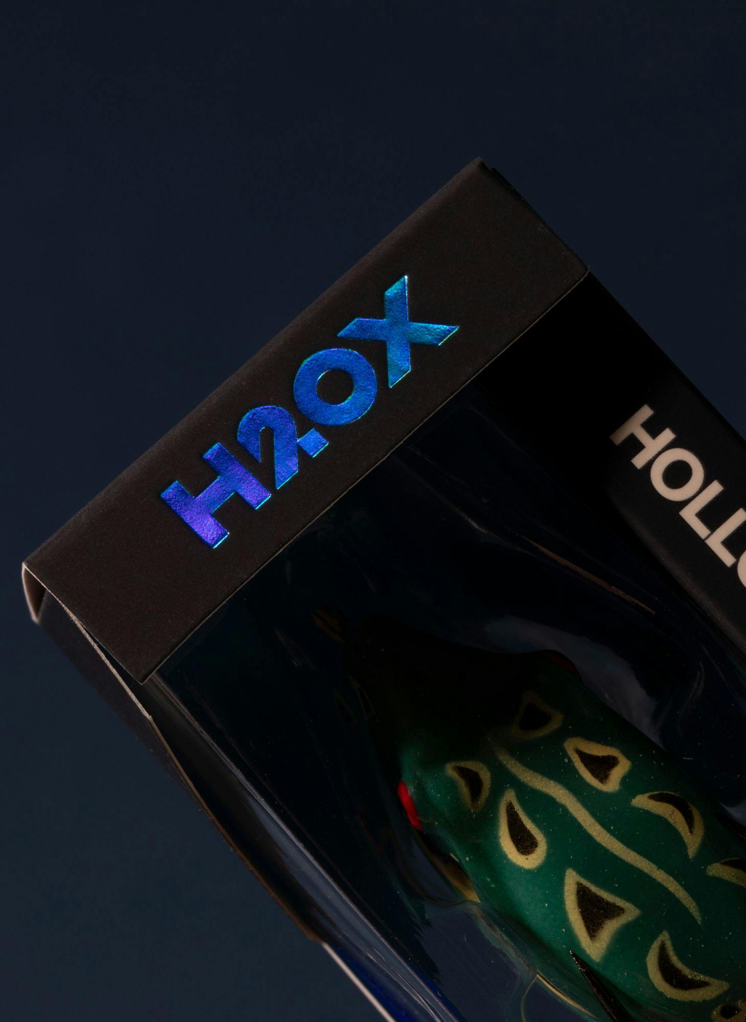 A black and blue H20X product box