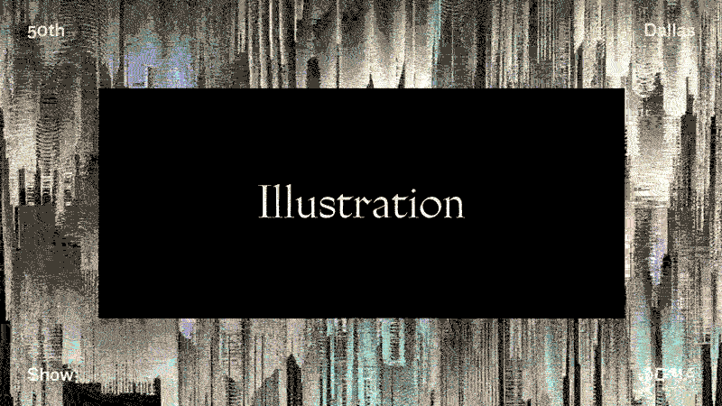 White text reading "Illustration" on a black rectangle on top of an animated graphic