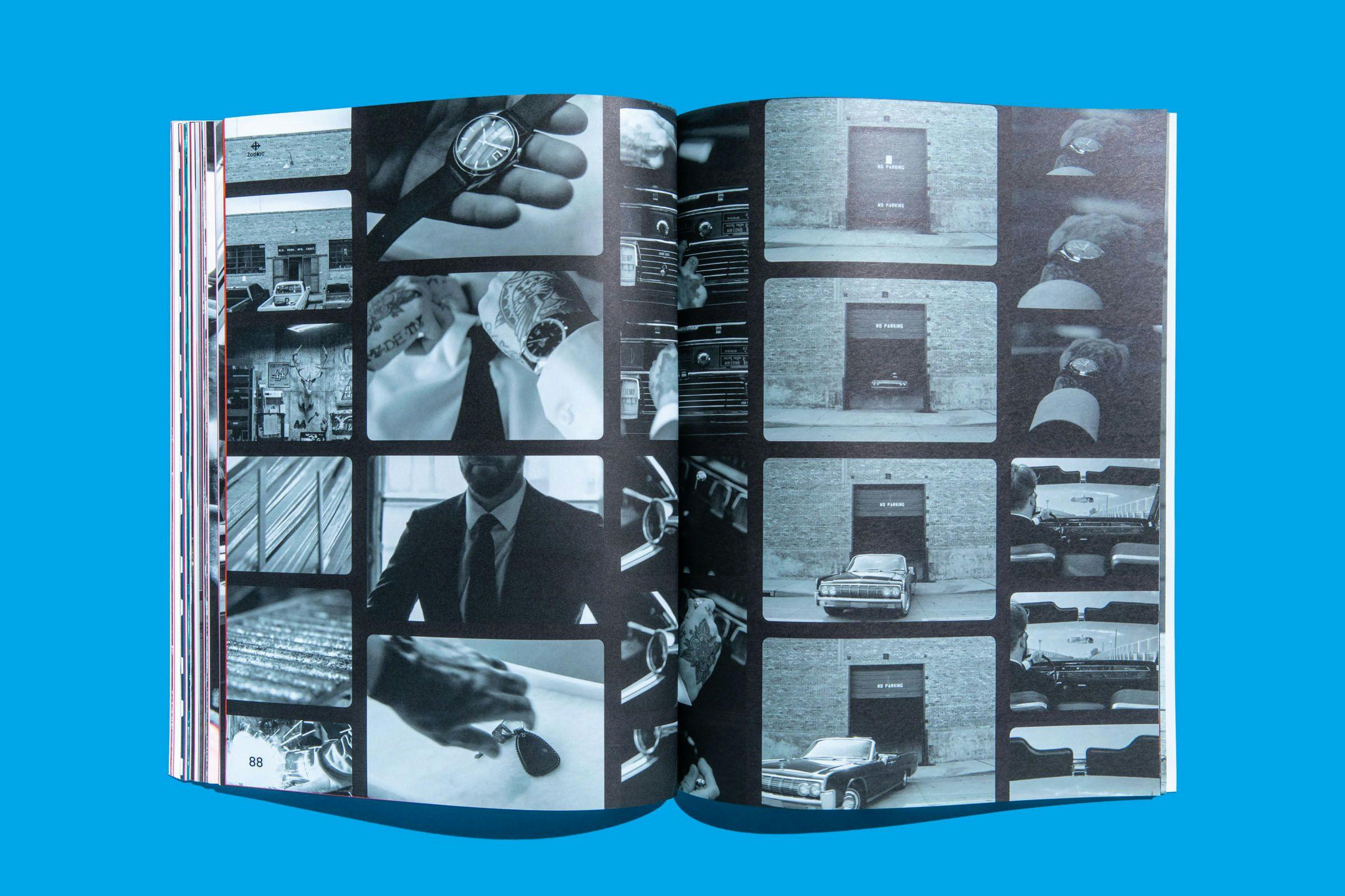 Pages from the Zodiac Watches: Brand Book with monochromatic photos